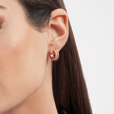[⭐Shinejoy]ZERO 1 ROCK GOLD EARRINGS WITH STUDDED SPIRAL AND PAVED DIAMONDS