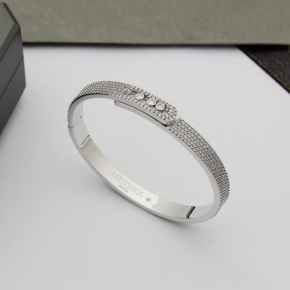 [⭐Shinejoy]Move Noa Full Pavé Diamond Bangle Bracelet