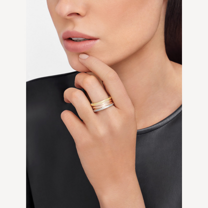 [⭐Shinejoy]ZERO 1 THREE-BAND ROSE WHITE AND YELLOW RING
