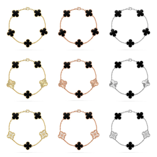 [⭐Shinejoy] CLOVER 5 MOTIF ONYXS BRACELET COLLECTION