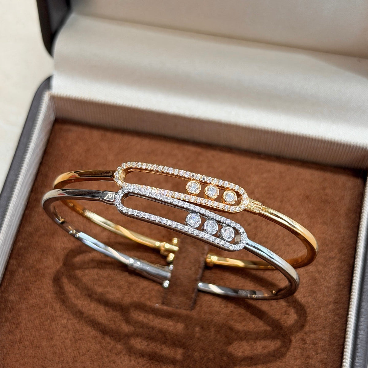 [⭐Shinejoy]Move Pavé Diamond Bangle Bracelet M