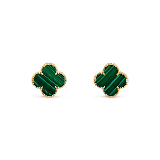 [⭐Shinejoy]CLOVER MINI 9.5MM MALACHITE  EARRINGS