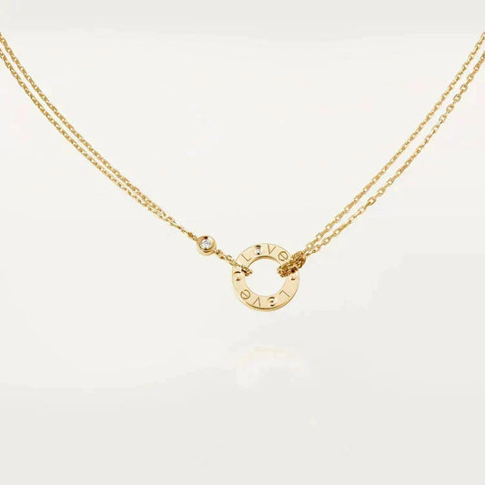 [⭐Shinejoy]LOVE NECKLACE 16MM 2 DIAMONDS