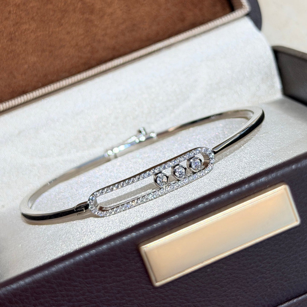[⭐Shinejoy]Move Pavé Diamond Bangle Bracelet M