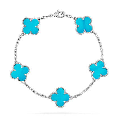 [⭐Shinejoy] CLOVER 5 MOTIF TURQUOISE BRACELET COLLECTION