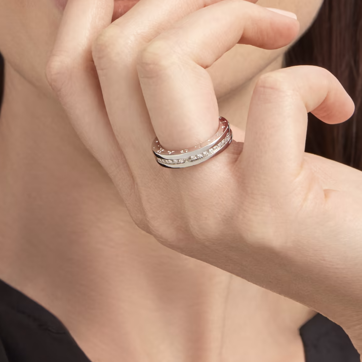 [⭐Shinejoy]ZERO 1 ONE-BAND PAVED DIAMONDS ON THE SPIRAL RING