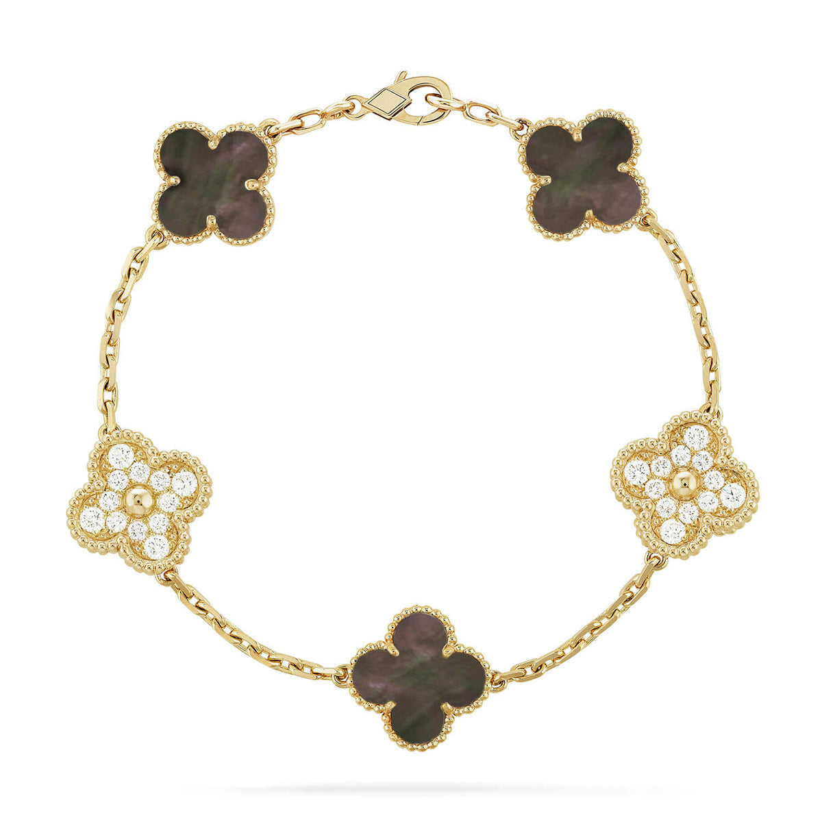 [⭐Shinejoy] CLOVER 5 MOTIF GRAY MOP BRACELET COLLECTION