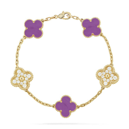 [⭐Shinejoy] CLOVER 5 MOTIF VIOLET BRACELET COLLECTION