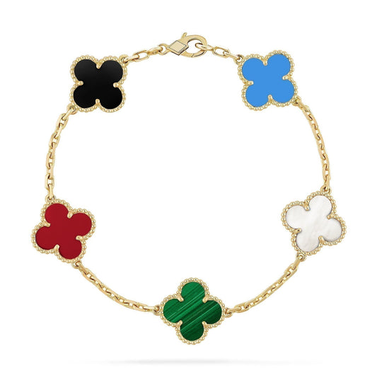 [⭐Shinejoy]CLOVER 5 MOTIFS MULTICOLOR BRACELET