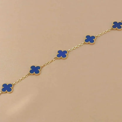 [⭐Shinejoy] CLOVER 5 MOTIF BLUE AGATE BRACELET COLLECTION