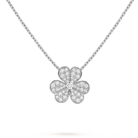 [⭐Shinejoy]CLOVER DIAMOND NECKLACE SILVER