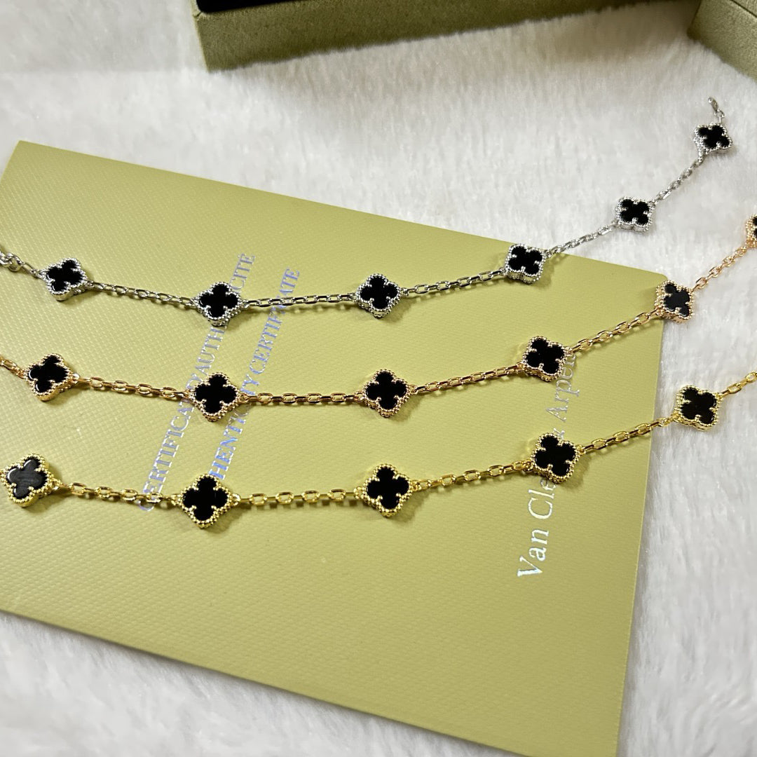 [⭐Shinejoy]CLOVER 6 MOTIF  ONYXS BRACELET