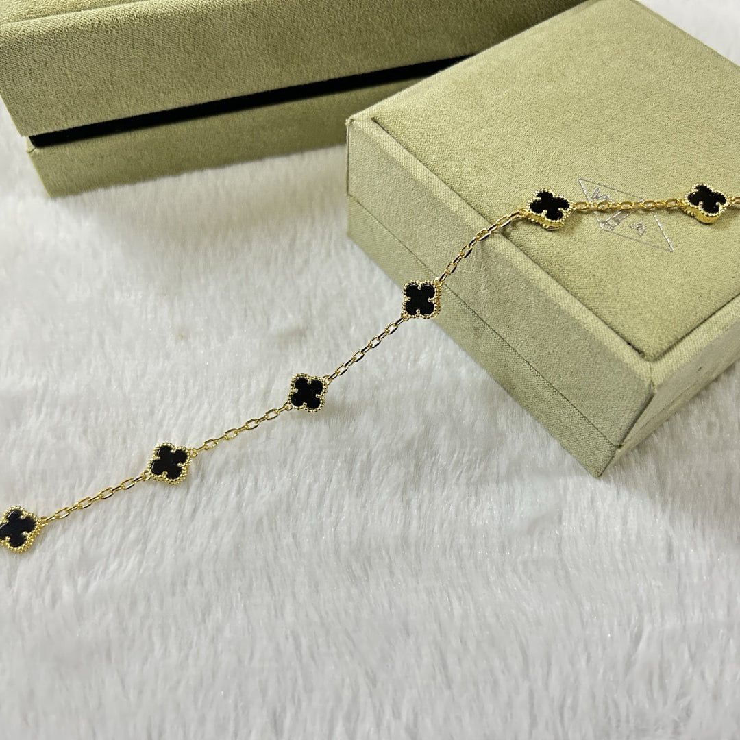 [⭐Shinejoy]CLOVER 6 MOTIF  ONYXS BRACELET