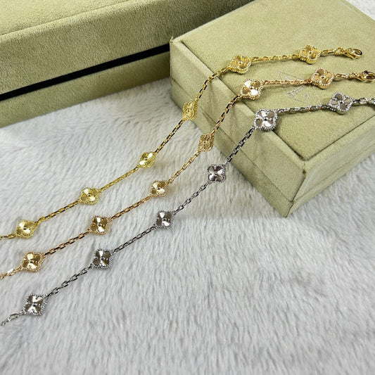 [⭐Shinejoy]CLOVER 6 MOTIF DIAMOND BRACELET