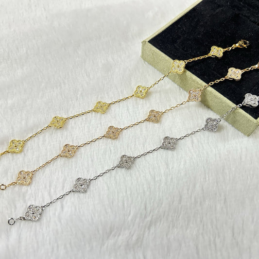 [⭐Shinejoy]CLOVER 6 MOTIF DIAMOND BRACELET