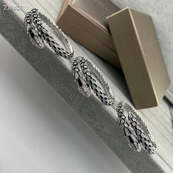 [⭐Shinejoy]NEW OBSIDIAN & DIAMOND SERPENT BRACELET
