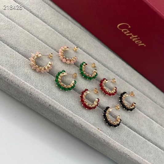 [⭐Shinejoy]NEW COLORED GEMSTONE COLLECTION SMALL HOOP EARRINGS