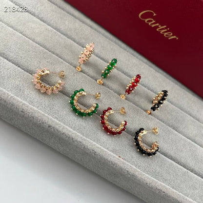 [⭐Shinejoy]NEW COLORED GEMSTONE COLLECTION SMALL HOOP EARRINGS