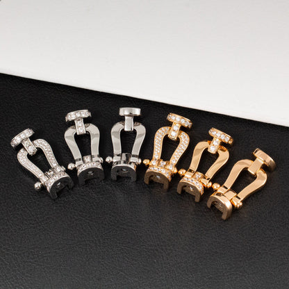 [⭐Shinejoy]FORCE LARGE HORSESHOE HALF DIAMOND BRACELET GOLD