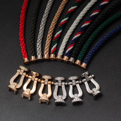 [⭐Shinejoy]FORCE LARGE HORSESHOE FULL DIAMOND BRACELET SILVER