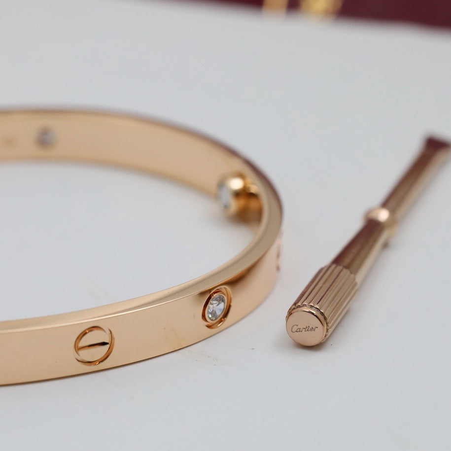 [⭐Shinejoy]LOVE BRACELET 6.1MM 4 DIAMONDS