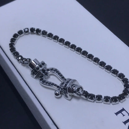 [⭐Shinejoy]FORCE  LARGE HORSESHOE FULL DIAMOND TENNIS BRACELET