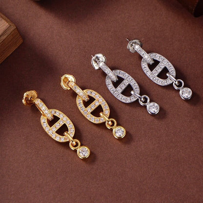 [⭐Shinejoy]HM CHAINE DIAMOND EARRINGS