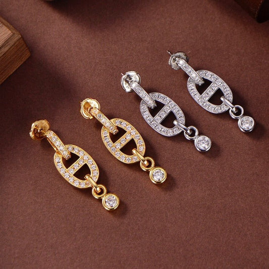 [⭐Shinejoy]HM CHAINE DIAMOND EARRINGS