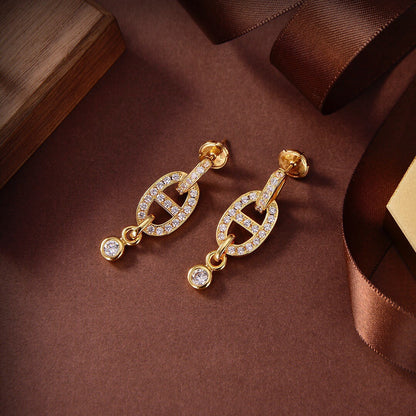 [⭐Shinejoy]HM CHAINE DIAMOND EARRINGS