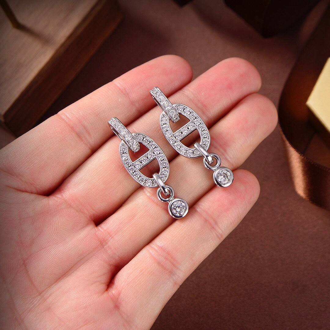 [⭐Shinejoy]HM CHAINE DIAMOND EARRINGS