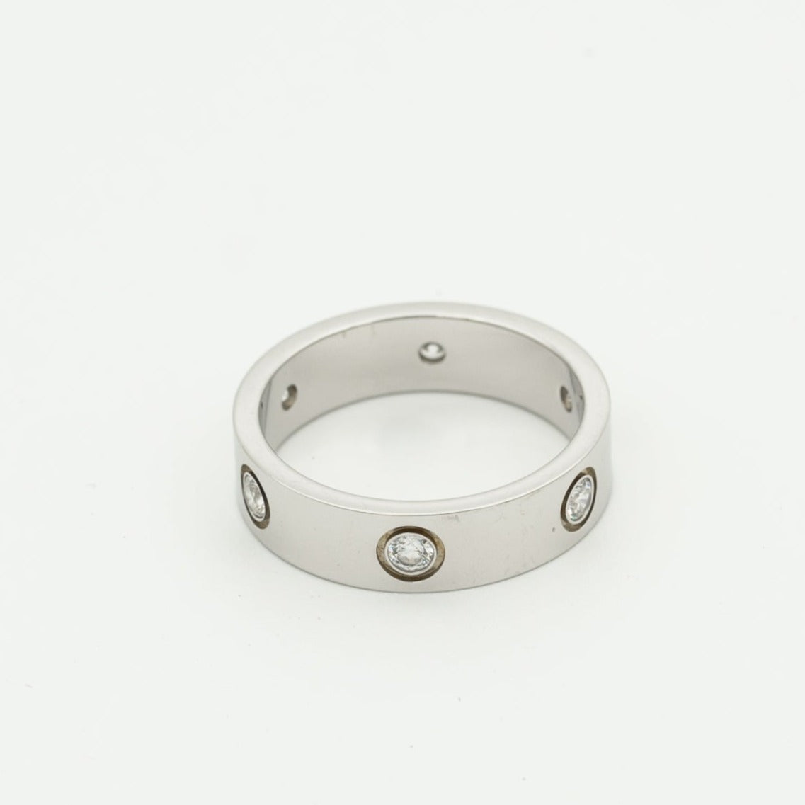 [⭐Shinejoy]LOVE RING 5.5MM 6 DIAMONDS SILVER