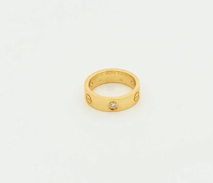 [⭐Shinejoy]LOVE RING 5.5MM 3 DIAMONDS GOLD