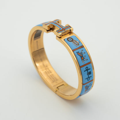 [⭐Shinejoy]H PINK GOLD BRACELET BLUE CERAMIC