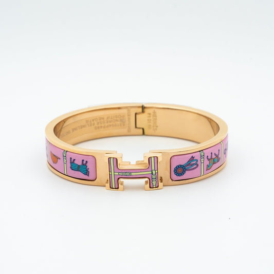 [⭐Shinejoy]H PINK GOLD BRACELET PINK CERAMIC