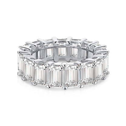 [Shinejoy Jewelry]0.75 Carat Elegant Emerald Cut Tennis Ring