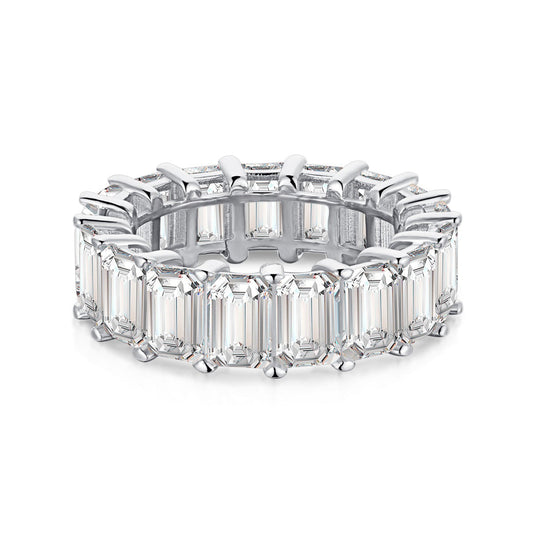 [Shinejoy Jewelry]0.75 Carat Elegant Emerald Cut Tennis Ring