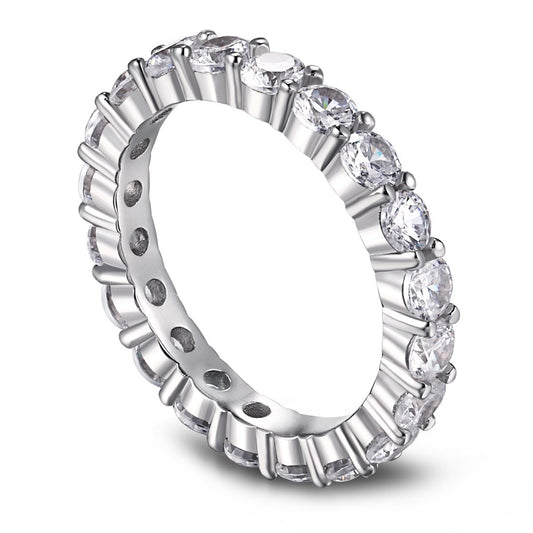 [Shinejoy Jewelry]Sparkling Round Cut Tennis Ring