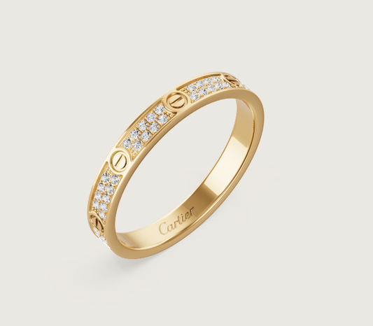 [⭐Shinejoy]LOVE RING 2.6mm-wide full-diamond ring Gold