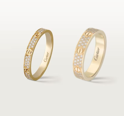 [⭐Shinejoy]LOVE RING 2.6mm-wide full-diamond ring Gold