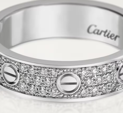 [⭐Shinejoy]LOVE RING 4mm-wide full-diamond ring silver