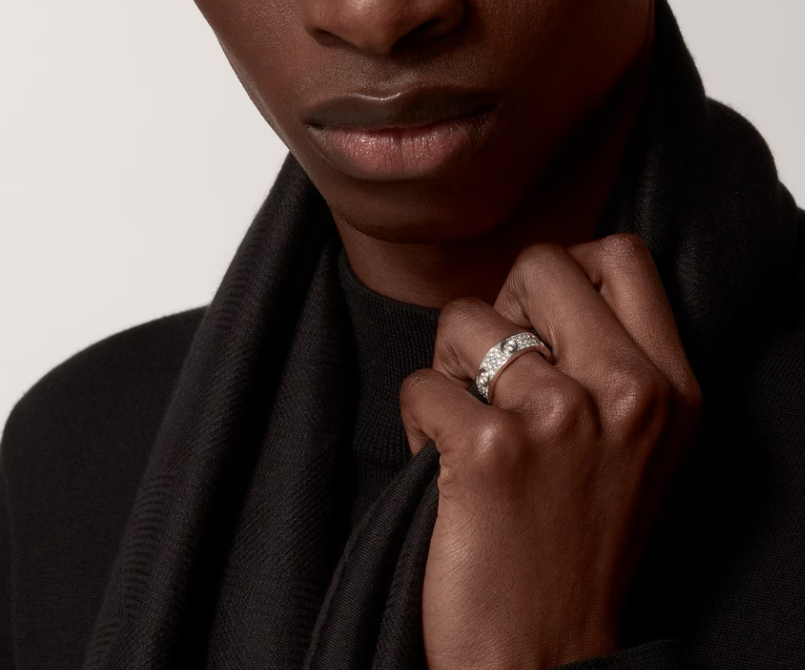 [⭐Shinejoy]LOVE RING 6.5MM Full Diamond, 6 Major Diamonds Silver