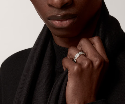 [⭐Shinejoy]LOVE RING 6.5MM Full Diamond, 6 Major Diamonds Silver