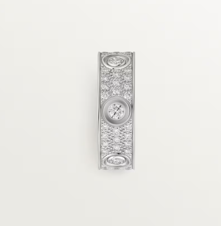 [⭐Shinejoy]LOVE RING 6.5MM Full Diamond, 6 Major Diamonds Silver