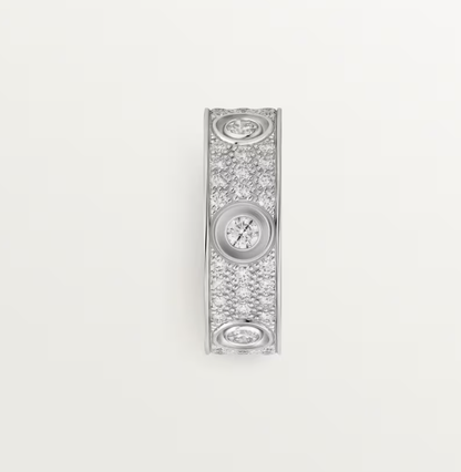 [⭐Shinejoy]LOVE RING 6.5MM Full Diamond, 6 Major Diamonds Silver