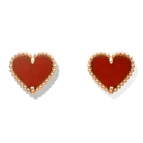 [⭐Shinejoy]HEART CARNELIAN STUD EARRINGS