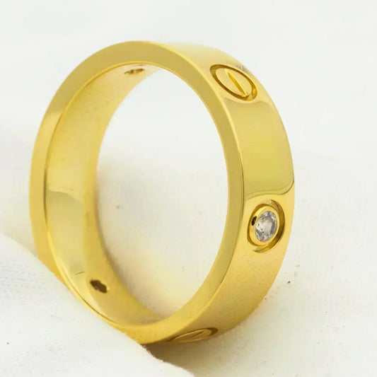 [⭐Shinejoy]LOVE RING 5.5MM 3 DIAMONDS GOLD