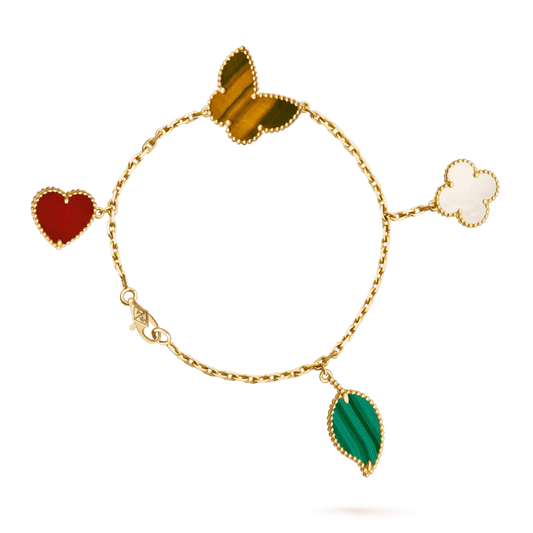 [⭐Shinejoy]LUCKY SPRING 5 MOTIF GOLD BRACELET