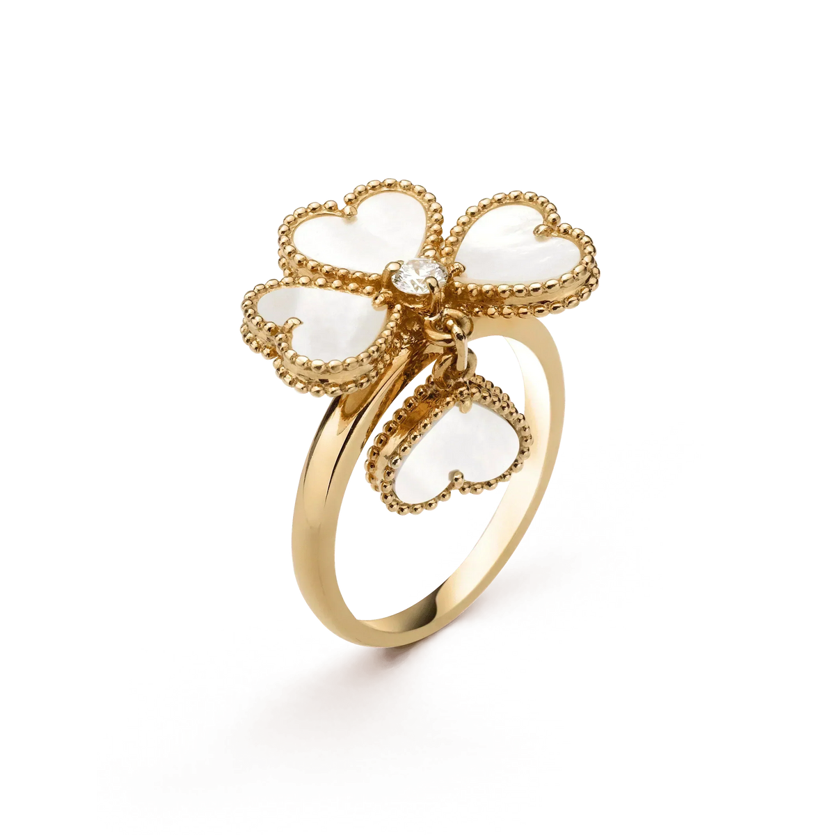[⭐Shinejoy]SWEET CLOVER WHITE MOP RING
