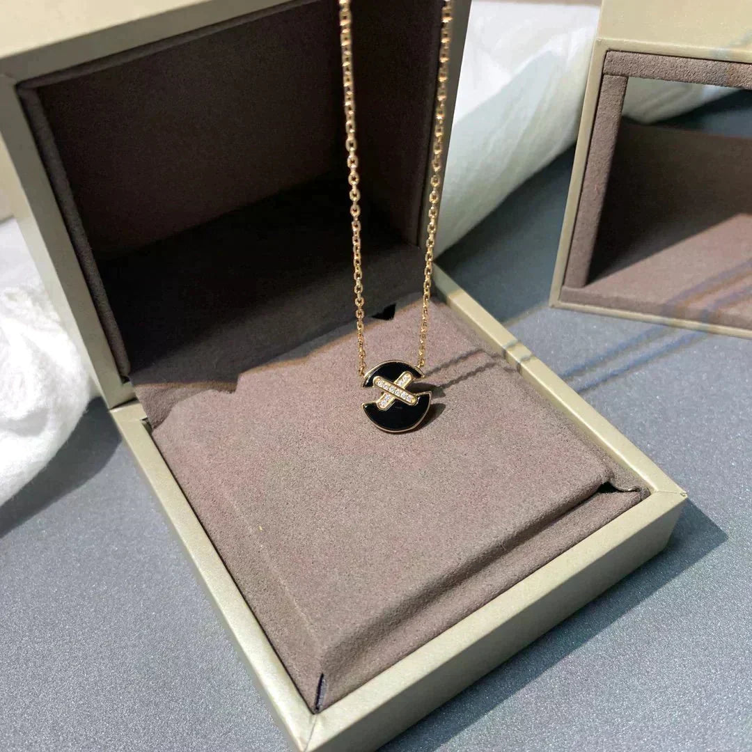 [⭐Shinejoy]JEUX DE ROSE GOLD DIAMOND NECKLACE