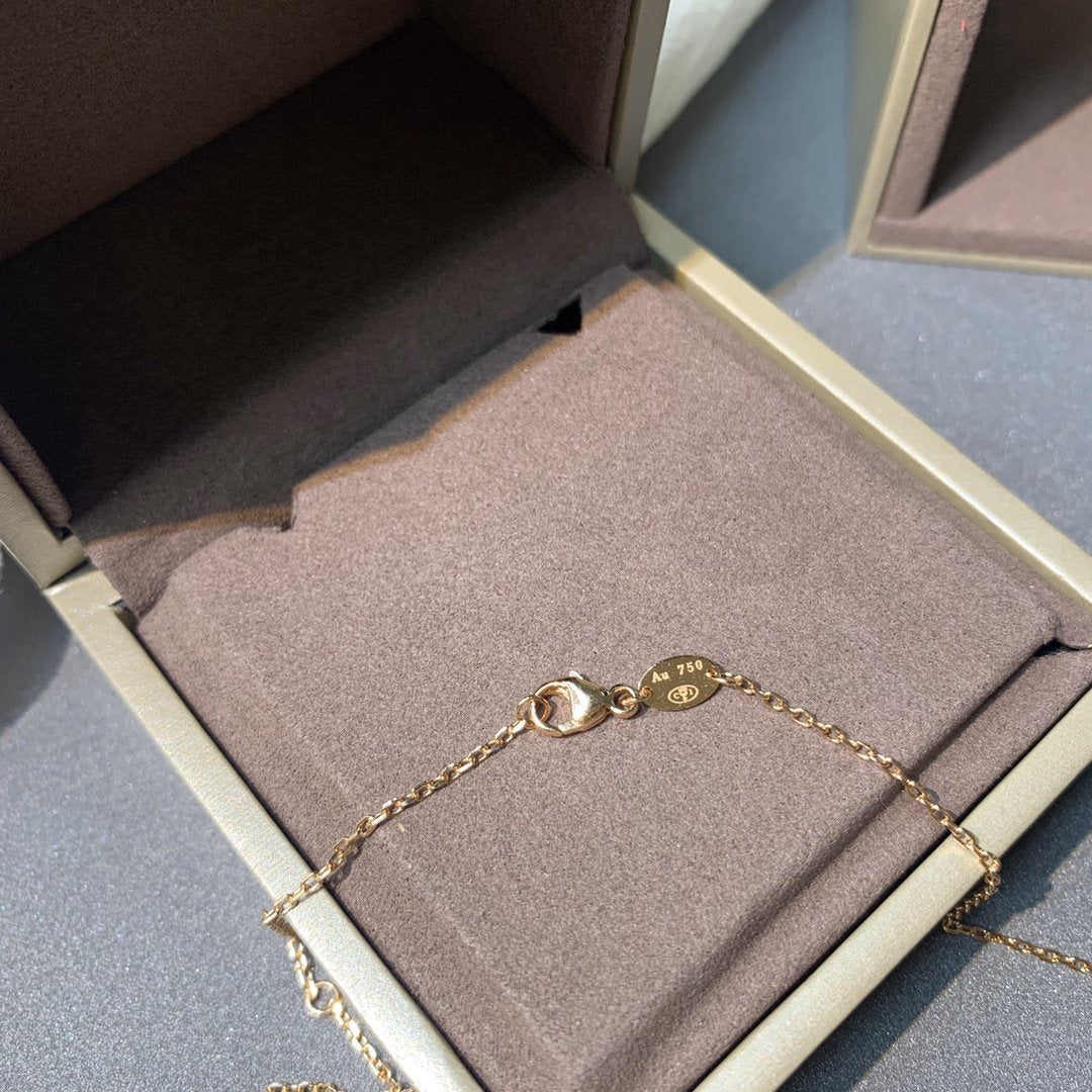 [⭐Shinejoy]JEUX DE PINK GOLD DIAMOND NECKLACE